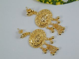 Gorgeous Dubai Style East India 24K 22K Gold GP Thai Necklace Earrings