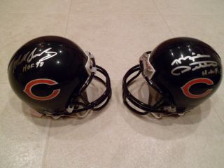 Mike Ditka Mike Singletary Autographed Signed 2 Mini Helmet with HOF