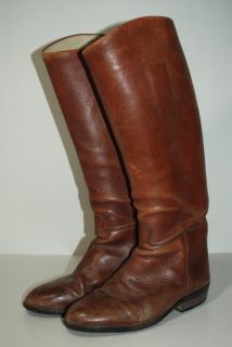 Sergio Grasso Tall Brown Leather Riding Equestrian Boots Pre Owned