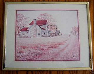 WS Dougherty Framed Print of Country Home w Barn 2