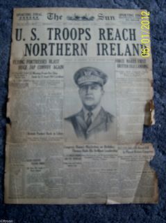  The Sun Front Page Newspaper General Douglas MacArthur Vintage