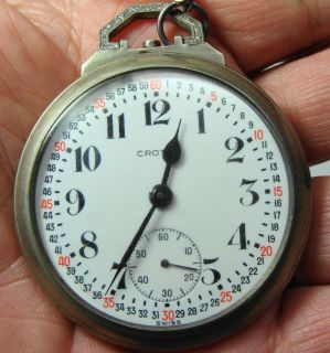 Antique Croton Swiss Pocket Watch for Repair or Parts