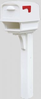  GC1W0000 Gentry White All in One Curbside Mailbox & Post w/ Rear Door