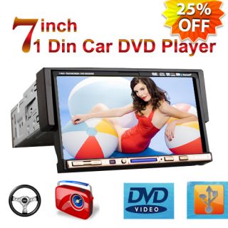 Din 7 In LCD TFT Car Stereo DVD CD AM FM MP3 4 Player USB SD