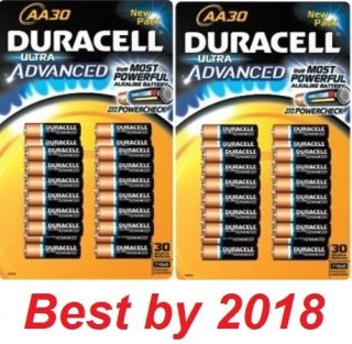60 Duracell Ultra Advanced AA Alkaline Batteries Designed for High