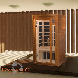Dynamic FAR Infrared 1 2 Person Sauna,  Aux, 6 Carbon Panels, FREE
