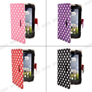 Polka Dot New 7 inch Folio Leather Case Cover for Kindle Fire HD New