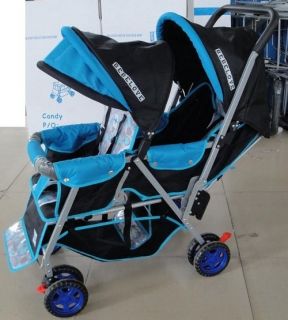 Double Stroller Baby Strollers Blue Bebelove 2 Seats Multiple Multi