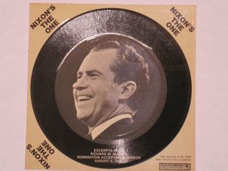 20 RICHARD NIXON 1968 CAMPAIGN GOP NOMINATION SPEECH RECORD PROMO 20