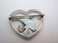 Vintage Denmark Georg Jensen Sterling Silver Dolphin Sea Shell Heart