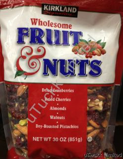  30 oz Kirkland Wholesome Fruit Nuts Dried Cranberrycherryalmondwalnutpistachio