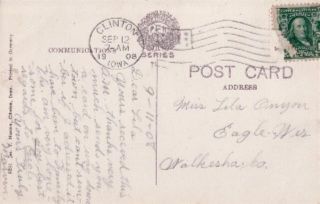 1908 Clinton IA Old Well Eagle Point Park Postcard