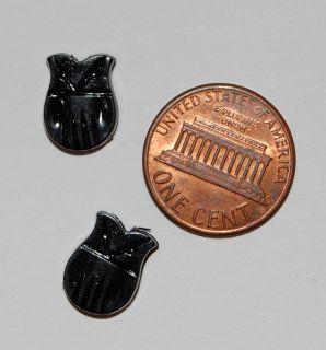 Vintage 8 Retro Black Plastic Owl Beads Bead 12 x 9mm