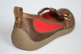 Womens Shoes Lucky Brand Win Mary Jane T Strap Flats Loafer Multi Red