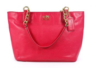 Coach Signature Pink Punch Madison Leather Tote Shoulder Bag