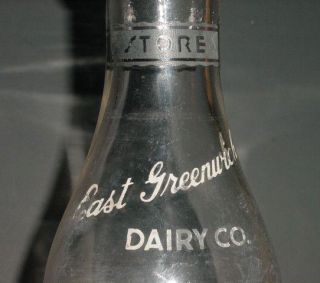 East Greenwich Dairy 5c Clear Glass Milk Store Vintage Rhode Island