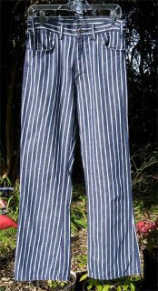 Vtg 50s 60s Big E Hickory Railroad Stripe Pants Jeans. W 29