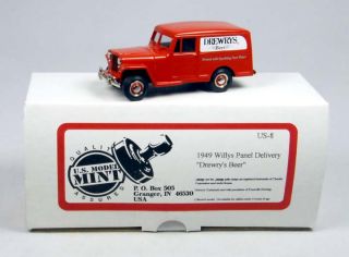  Mint US 8 1949 Willys Jeep Panel Delivery Drewrys Beer 1 43