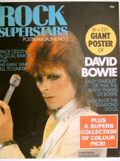 David Bowie Rock Superstars UK Issue RARE Poster Magazine