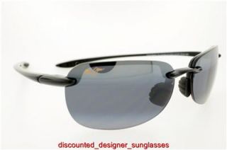Maui Jim Sunglasses Sandy Beach MJ 408 02 Black Frame Gray Polarized