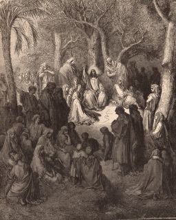 Gustave Dore Sermon on The Mount Jesus Christ 13x19 Print Reproduction