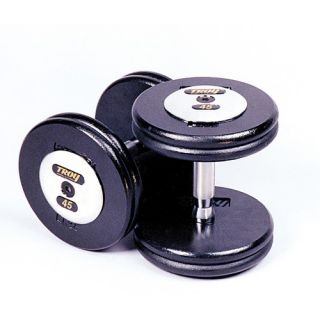 145 lbs Pro Style Cast Dumbbells in Black Set of 2 Rubber Set of 2 PFD