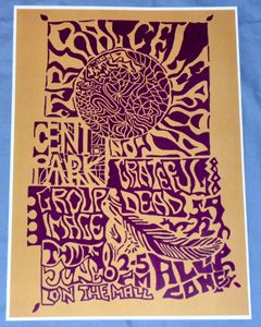 The Grateful Dead Concert Poster   Central Park   New York 1967