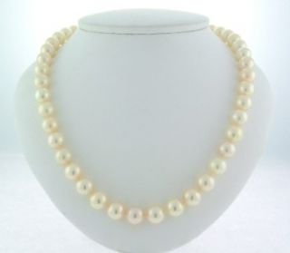 Mikimoto Pearl Necklace 19 inch Strand 14k Gold Clasp Beautiful 8 5 9