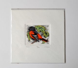 Lucius Dubose Original Limited Edition Etching with COA 188 200 Oriole
