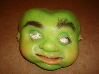 Shrek Baby Green Silicone Puppet Head Prop Hand Punched Eyebrows