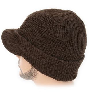 Visor Beanie Dov Brown Chullo Skull Knit Russian Cap Hat Ear Warmer