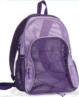 New 2012 Eastsport Mesh Bungee 17 5 Purple School Backpack Book Bag