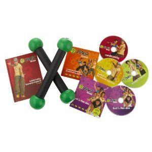 New Zumba Exhilarate Fitness Workout BOX 7 DVD SET + Dumbbells