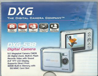 DXG Digital Camera DXG 538 / 5.0 MP / Records Video W/ Sound / 4X Zoom