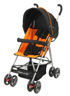 Dream On Me Single Stroller w large Canopy in Orange Repackaged