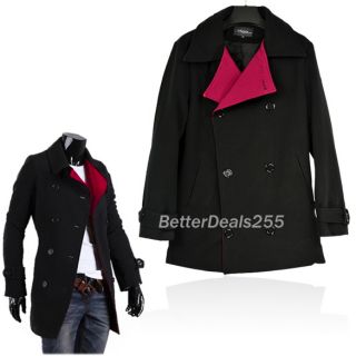 B20E Blendent Turndown Mens Double Breasted Jackets Slim Fit Outcoat