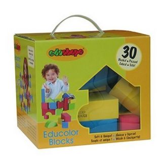 Edushape EDS716575 Soft Colorful Foam Building Educolor Blocks 30 Pcs