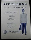 1930 University of Maine Stein Song Sheet Music Featuring Rudy