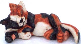 Cats with Attitude Laying on Back Technique in Auction Ceramic Bisque