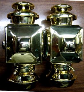 Pair Superb E J Brass Model T Ford Oil Sidelamps Stanley Brush