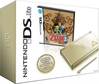 Nintendo DS Lite Gold with Legend of Zelda Phantom Hourglass System