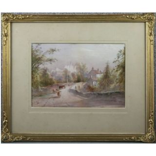  paper signed edward arden and dating circa 1900 framed approx 17
