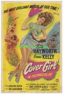 Cover Girl Movie Poster 1944 Rita Hayworth Paperbacked