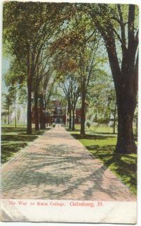 Galesburg IL Illinois Knox College c1909 Postcard