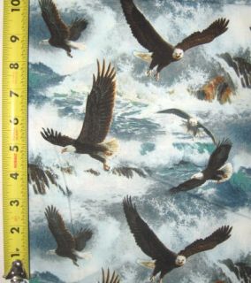 Quest of the Hunter Eagle Flight Wildlife Quilt 100% Cotton Fabric BTY