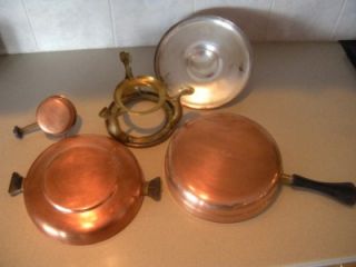 ANTIQUE ROCHESTER COPPER CHAFING PAN DISH & STAND