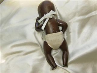 Vintage Porcelain FOLK ART Black Americana baby doll Tar Baby