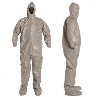 NEW* DUPONT TYVEK TYCHEM F HAZMAT Suit Coverall LARGE w/HOOD+BOOTIES