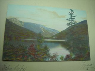  Tinted Signed Print Echo Lake Ala Wallace Nutting Nice Color
