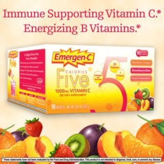 Emergen C 90 Packets (1000 mg) Vitamin C Drink Mix Orange, Peach